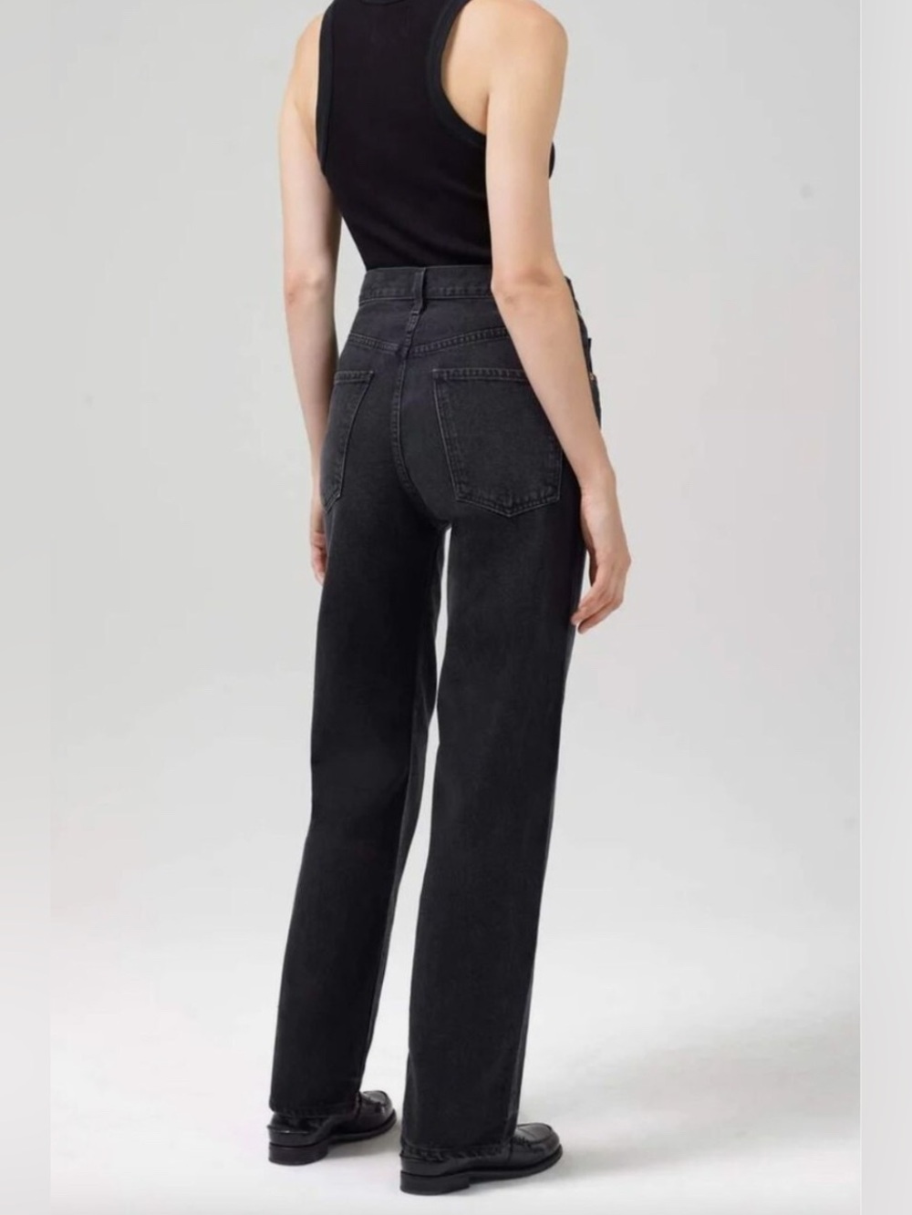 Citizen of Humanity Elle V-Front Black Jeans Nightfall Button Fly size 30 - Picture 4 of 13
